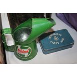 Castrol Motor Oil jug, RAC Motorists First Aid tin with contents (2)