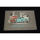 Jowett Javelin booklet, "The 1 1/2 litre Javelin by Jowlett of Bradford", containing features and