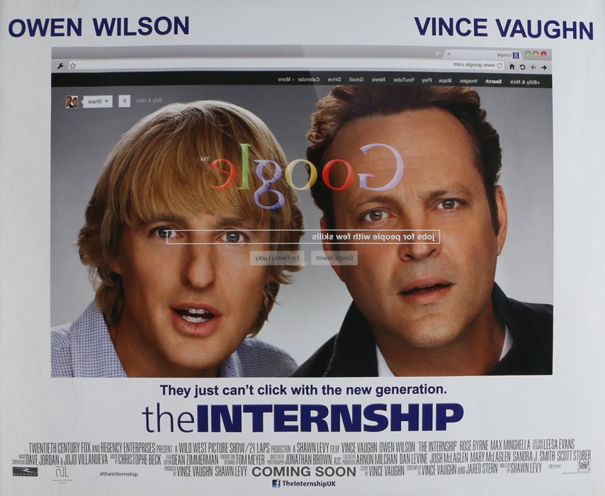 The Internship (2013) - British Quad film poster, starring Vince Vaughn and Owen Wilson, rolled, 30"