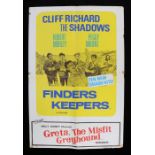 Finders Keepers (1966) film poster, starring Cliff Richard, 76cm x 51cm "Plus Greta, The Misfit