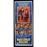 When Comedy Was King (1960) film poster, starring Charles Chaplin, Buster Keaton, Oliver Hardy, 92cm