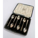 Set of six George V silver coffee spoons, Sheffield 1931, maker Lee & Wigfull (Henry Wigfull),