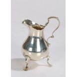 Victorian silver cream jug, Birmingham 1897, makers mark rubbed , with acanthus leaf capped double