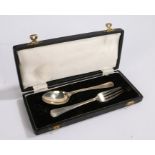 George VI silver christening set, Sheffield 1947, maker William Suckling Ltd. consisting of fork and