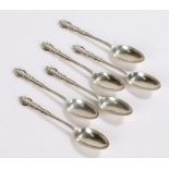 Set of six George V silver coffee spoons, London 1919, maker Josiah Williams & Co (David