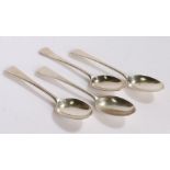 Four Victorian silver teaspoons, London 1864, maker Chawner & Co (George William Adams), with old