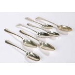 Silver spoons, various dates and makers, to include two grapefruit spoons, tea spoons, 4.2oz (7)