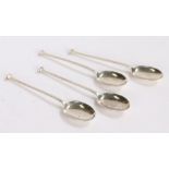 Four George V silver coffee spoons, Sheffield 1915, maker Cooper Brothers & Sons Ltd, the handles
