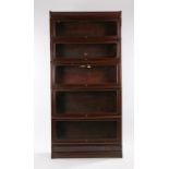 20th Century Globe Wernicke mahogany bookcase, having five tiers and glazed doors, fitted single