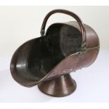 Victorian copper coal scuttle, with swing handle