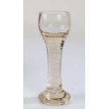 George III style wine glass, the bowl above a thick air twist stem and circular foot, 19cm high