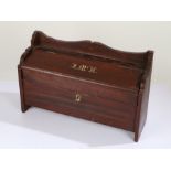 19th Century painted Scottish cutlery box, having serpentine frieze above a monogrammed hinged lid