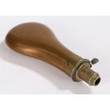 G & J. W. Hawksley, copper and brass powder flask, 19.5cm long