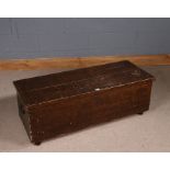 Early 20th Century faux grained pine blanket box, with carrying handle either side, the hinged lid