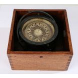 H. Hughes & Son, Dead Beat gimbled compass, No. 8566, also stamped Simpson Lawrence & Co., housed