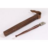 1943 War Department glass cutter, with wooden handle, the metal head stamped A.Shaw & Son, London,