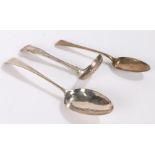 George III silver table spoon, London 1782, maker Hester Bateman, the old English pattern handle