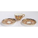 Davenport Imari patterned tea cup and saucer, Circa.1870-1886, and one other matching saucer,