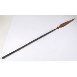 Zulu Assagai spear, with wirework mounts, 91cm long