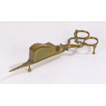 Pair of 19th Century brass candle snuffers, 16cm long