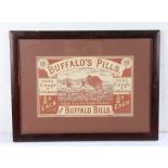 Buffalo Pill's advert, from Buffalo Bills, housed within a wooden and glazed frame, 24.5cm wide x