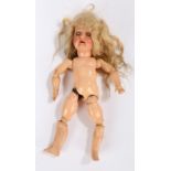 Seyfarth & Reinhardt bisque headed doll, stamped to the back of the head, with adjustable arms and