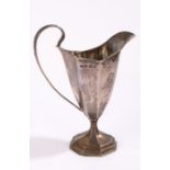 Edward VII silver cream jug, Birmingham 1903, maker William Aitken, with loop handle and octagonal