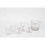 Collection of 19th Century glass, to include two small size tumblers, three 19th Century cordial