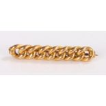 15 carat gold brooch, in the form of pocket watch links, 3.7 grams