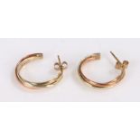 Pair of 9 carat gold earrings, 2.6 grams