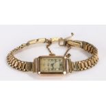 Avia 9 carat gold ladies wristwatch, the signed silver dial with Arabic numerals, manual wound on