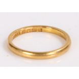 22 carat gold wedding band, 3.2 grams