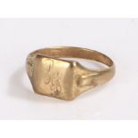 9 carat gold signet ring, the head initialled PHP, ring size L 1/2, 2.6g