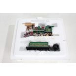 Hawthorne Village O scale model locomotive and tender, Thomas Kinkade's Christmas Express, with a