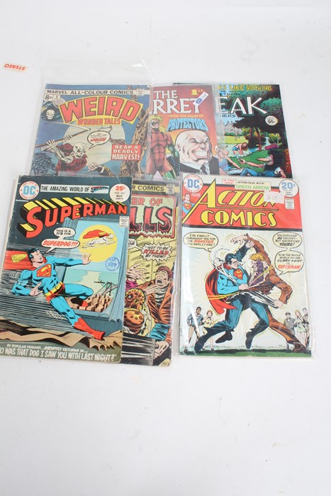 Marvel, DC and other comics, to include Chamber of Chills, Weird Wonder Tales, Superman,