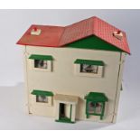 Dolls house containing a quantity of dolls house furniture and accessories (qty)