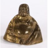 Indian brass buddha, 20th Century, modelled in a seated position, 7.5cm high