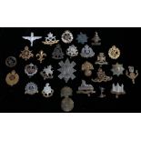 Selection of original and reproduction British army badges, Royal Fusiliers, East Surrey Regiment,