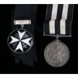 Order of St John Serving Brother breast badge together with Service Medal of the Order of St