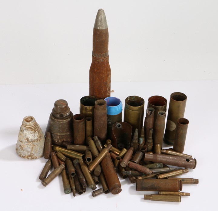 Collection of empty brass shell cases, various small calibres, (qty)