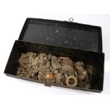 Tin case containing quantity of small sized shrapnel