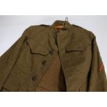 First World War U.S. Army enlisted mans uniform jacket and trousers, formation sign for 6th Infantry