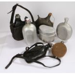 Collection of military water bottles and a mess tin, French, Belgian etc, (qty)