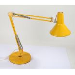 1970's anglepoise lamp, by HCF Denmark, in bright yellow