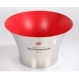 Taittinger Champagne bucket, of flared form, with a red finished interior, 36cm diameter x 22cm