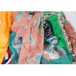 Ten various scarves and textiles, in various sizes, materials and patterns (10_