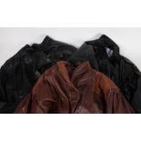 Three leather jackets, one Sardar London, with tag size M, two size L (3)