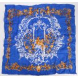 Dennise of Paris, 100% pure silk scarf with cherubs to the centre within a gilt border, approx. 80cm