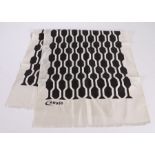 Caruso, silk scarf with geometric pattern in black and white, signed to bottom right corner, approx.