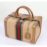 Gucci vanity case, with red and green stripe to the middle, 31.5cm wide